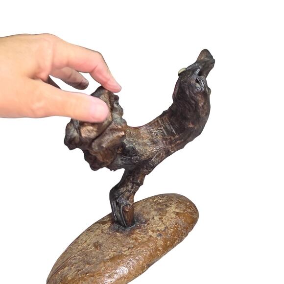 VINTAGE FOLK ART HANDCRAFTED BIRD ROOSTER WOOD DRIFTWOOD.ART DECOR ONE OF A KIND - Picture 4 of 6